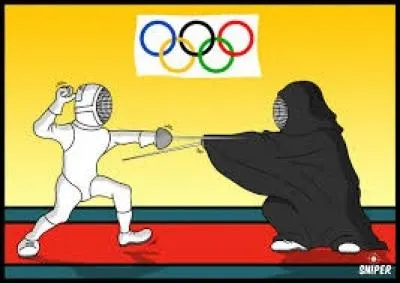 "E" comme "escrime". Citer l'arme n'étant pas utilisée dans la pratique de cette discipline :