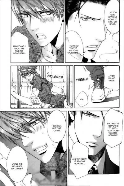 À votre avis Takaba est-il sous influence de la drogue quand il vient voir Asami à son travail ?