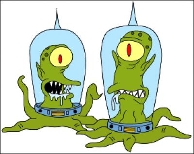 Comment s'appellent les deux extraterrestres verts à tentacules qui apparaissent dans chacun des épisodes des "Simpson Horror Show" ?