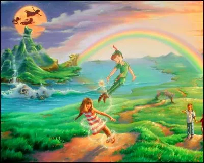 Quel personnage peut-on voir juste devant l'arc-en-ciel ?