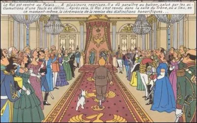 Dans le même album, Hergé s'est représenté parmi les personnages de la Cour de Syldavie. Quel autre auteur de BD figure également sur la même vignette ?