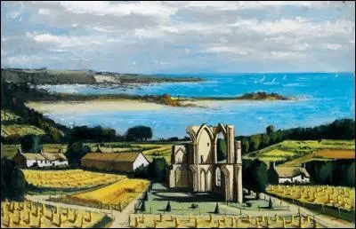 Qui a peint "Environs de Lannion, les ruines de la chapelle de St Augustin" ?