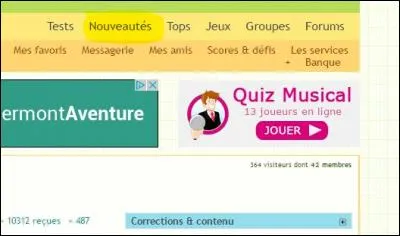 Dans le menu "Nouveautés", on peut voir la rubrique "Dernières réactions".