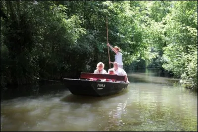 Comment s'appelle la grande perche servant à propulser les "plates" (barques) dans le Marais poitevin?