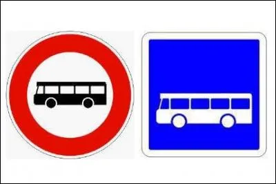 Lequel de ces panneaux est une signalisation de voie réservée aux véhicules de transports en commun ?