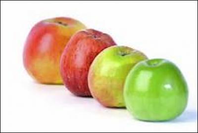 Complétez la phrase - An apple can be __, __ or __.