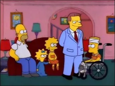 Dans "Toute la vérité, rien que la vérité" qui percute Bart alors qu'il était en train de faire du skateboard ?