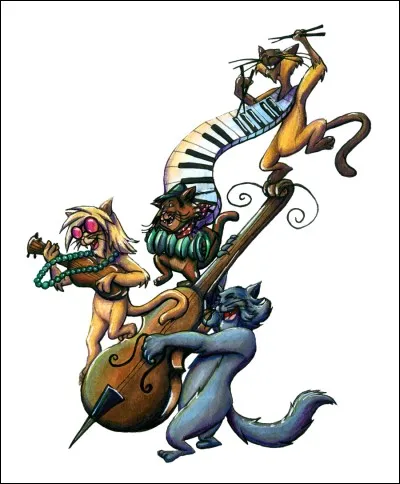 Comment s'appelle le chat qui joue de la contrebasse et qui a des origines russes dans la chanson "Tout le monde veut devenir un cat" ?