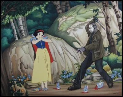 Qui est cet homme qui obéit à sa reine en tuant Blanche-Neige, sur cette image ?