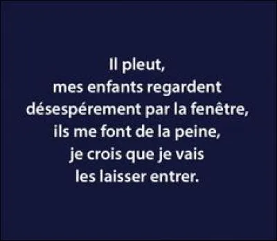 Retrouvez le sentiment !