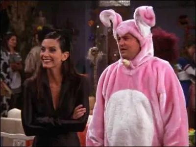 "Je vois la vie en rose" Le grand lapin rose qui a avalé Chandler a une spécialité qui lui fait voir la vie en rose, laquelle ?