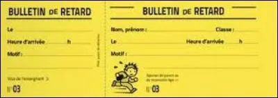 Combien de fois étais-tu en retard, chaque année ?