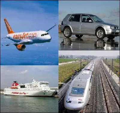 Lequel de ces moyens de transport est le plus lent ?