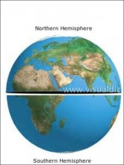 Combien de continents sont "représentés" dans l'hémisphère sud ?