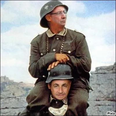 Vous avez reconnu ce film, c'est la Grande Vadrouille. Qui en réalité est à la place de la tête de François Hollande ?