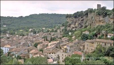 Village surplombé par une falaise imposante qui abrite des habitats troglodytes au coeur du Var, c'est...