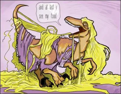 Dans quoi ce dinosaure s'emmêle-t-il ?