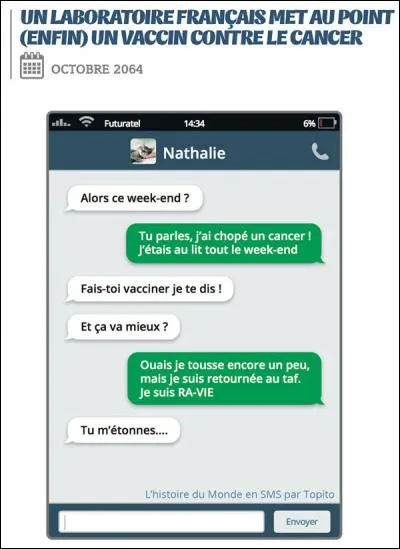 Cet événement n'a pas encore eu lieu... À quelle maladie espérons-nous tous que le cancer pourra-t-il être associé dans le futur ?