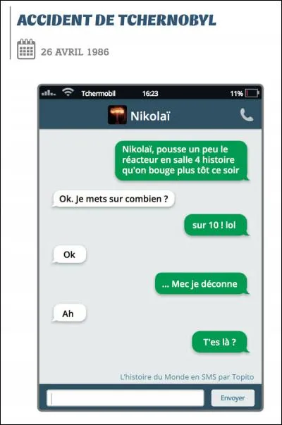 Où s'est produite la catastrophe nucléaire de Tchernobyl ?