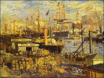 Le port du Havre et la lumière de l'estuaire de la Seine ont inspiré de nombreux peintres à l'image de cette toile représentant le Grand quai au Havre. Quel est l'auteur de cette uvre qui date de 1874 ?