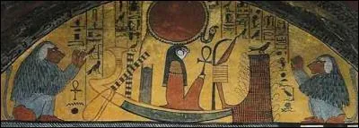 Je suis le dieu du soleil et le dieu le plus important pendant l'Ancien Empire. Je voyage chaque jour à travers le ciel à bord de ma barque sacrée et chaque nuit à travers les mondes souterrains où j'affronte le serpent maléfique, aidé par Seth. Les pharaons sont mes fils. Qui suis-je ?