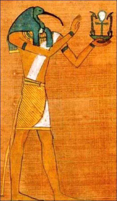 Je suis le dieu du savoir et de la connaissance. J'ai inventé l'écriture et le langage. A mes heures perdues, je suis le secrétaire des dieux. J'enregistre le résultat de la pesée du cur. Horus et Nout me doivent une fière chandelle. Qui suis-je ?