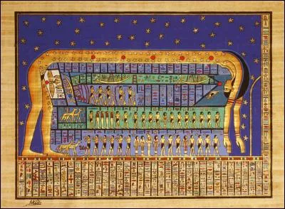 Je suis la soeur et femme de ce dernier. Je suis la déesse du ciel. Je gagne aux dés contre Toth et obtient ainsi l'autorisation de m'unir à mon mari pendant 5 jours sur 365. Mon rire est le tonnerre, mes larmes la pluie. J'avale le soleil chaque soir pour le recracher chaque matin. Qui suis-je ?