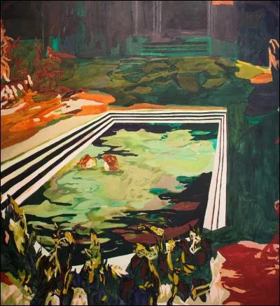 Ce tableau, aux teintes joliment contrastées, rappelle presque exactement l'une des belles scènes (la jeune fille plonge et nage sous le feuillage qui recouvre l'eau de la piscine), d'un film magnifique...