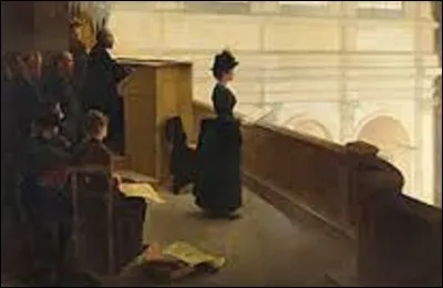 Actuellement au Metropolitan Museum of Art of New York, ce tableau de grande dimension (H : 2,56 m x L : 3,62 m), peint en 1887, "La Répétition à l'orgue" reflète l'admiration que ce peintre académique et collectionneur (1848-1929) avait pour la peinture hollandaise du XVIIe siècle et notamment pour Vermeer. Qui est-il ?