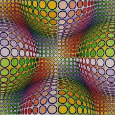 Cet artiste a developpé un art abstrait dans des œuvres faites de motifs géométriques (op art).
