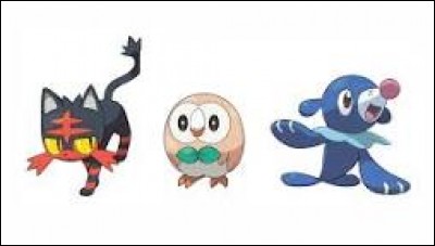 Quels sont les noms des trois starters de "Pokémon Sun and Moon" ?