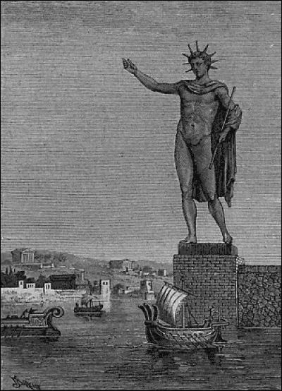 Ce colosse, figurant Hélios, le dieu soleil, se dressait à l'entrée d'un port. Lequel ?