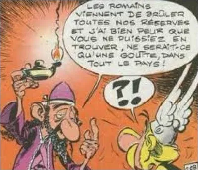 Dans "L'Odyssée d'Astérix", par quoi Panoramix le druide remplace-t-il l'huile de roche ?