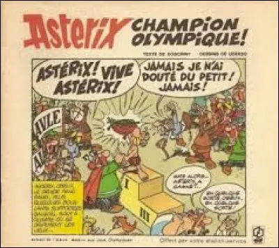 Dans "Astérix aux Jeux Olympiques", que fait Astérix de la palme d'or qu'il a gagné ?