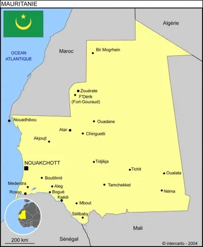 La Mauritanie est en Afrique du Sud.