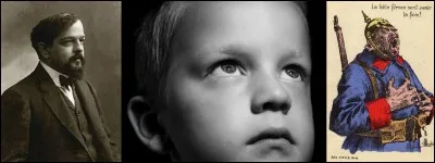Même les compositeurs classiques font des chants patriotiques ? C'est une uvre de Claude Debussy. Cette chanson de Noël appelle à la vengeance, Noël, petit Noël, n'allez pas chez eux, n'allez plus jamais chez eux, punissez-les ! Vengez les enfants de France !
Quel est ce chant ?