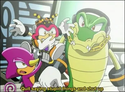 Vector, Espio et Charmy sont détectives ; en arrivant sur Terre qui recherchent-ils ?