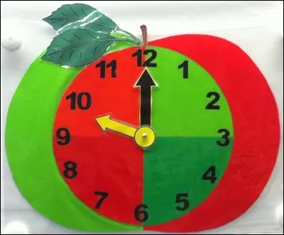 Tu n'as pas assez mangé au petit déjeuner, alors tu as un petit creux. À quelle heure aimerais-tu croquer cette pomme ?