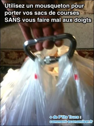 Cette astuce sert à tenir des sacs sans se faire mal aux mains, mais quel est l'objet utilisé ?