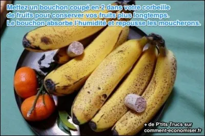 À quoi sert cette astuce du bouchon dans le panier de fruits ?