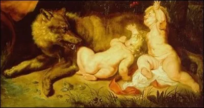 R - Dans la mythologie romaine, les cousins Rémus et Romulus sont recueillis par une louve qui les allaite.
