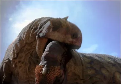 Un majungasaure (majungatholus) tu&eacute; par un autre majungasaure
