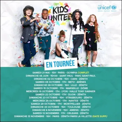 Où sont les Kids en concert le 30/10/2016 ?
