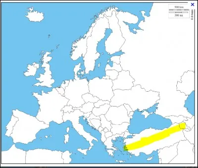 Sur la carte, quel est le pays représenté en jaune ?