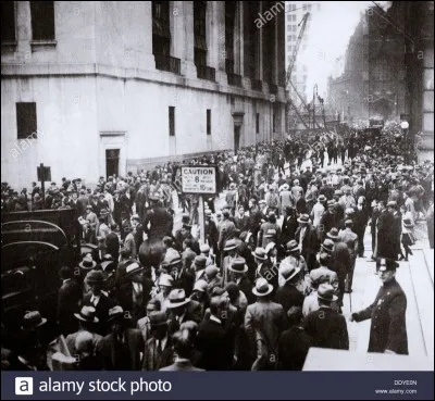 En quelle année s'est produit un grand "krach" économique aux États-Unis ?