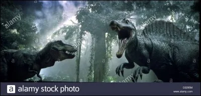 Dans "Jurassic Park" , le T-Rex bat le spinosaure.