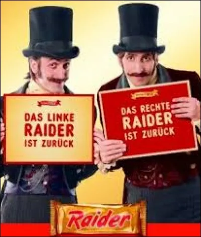 En 1991, Raider a changé de nom pour Twix.
Quel était son slogan publicitaire ?