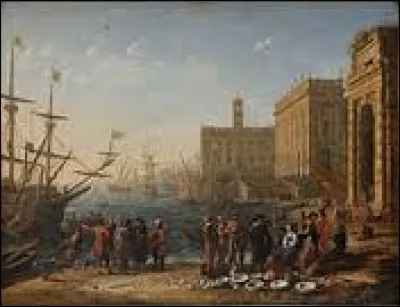 Intitulé "Vue d'un port avec le capitole", ce tableau a été peint par ...